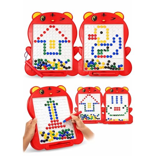 Image of Magnetic Drawing Board for Kids with 80 Beads & Magnetic Pen | Big Size Magnetic Doodle Board | Educational Learning Toy, Drawing & Creativity for Boys & Girls (Multicolor)