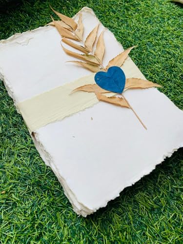 Image of SURPRISE SOMEONE Vintage Handmade Paper Sheets A4 Size | Deckle Edge Craft Paper | Thick Rustic Writing & Calligraphy Paper for Invitations, Art & DIY (50 Sheets)