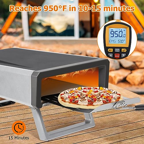 Pizza Oven Outdoor, with Gas Powered Pizza Ovens for Outside Portable Kitchen Backyard