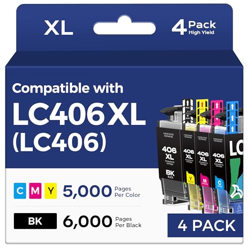 Image of LC406XL LC406 Ink Cartridges for Brother Printer Replacement for LC406 XL