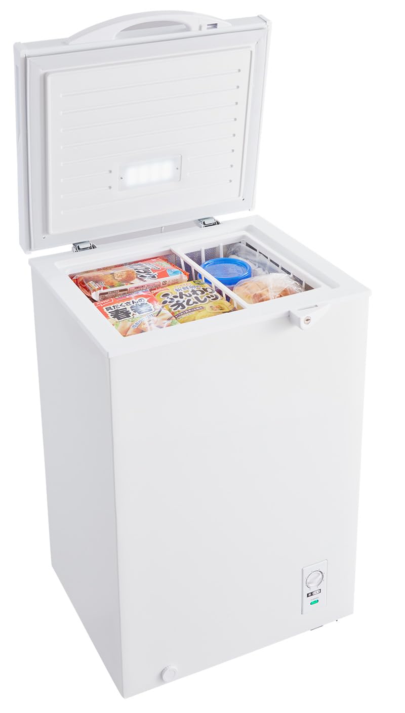s!mplus 上開き冷凍庫 SP-100LUPD-WH Amazon.co.jp: simplus 冷凍庫 100L 上開き 庫内灯付き バスケット付き
