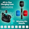 Movo NanoMic Dual Lightning Wireless Microphone for iPhone 14 and Below Lavalier Mic for iPhone, Great for Vlogging, TikTok, Content Creation w/WMX-HM2 Wireless Handle
