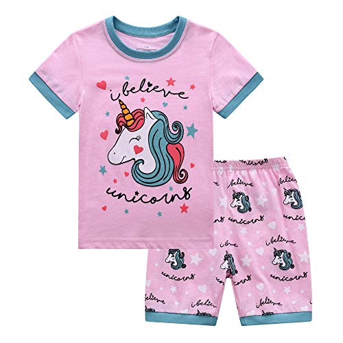 Image of Koian Little Girls' Short Pajamas Sets Toddler PJS Cotton Kids Sleepwears