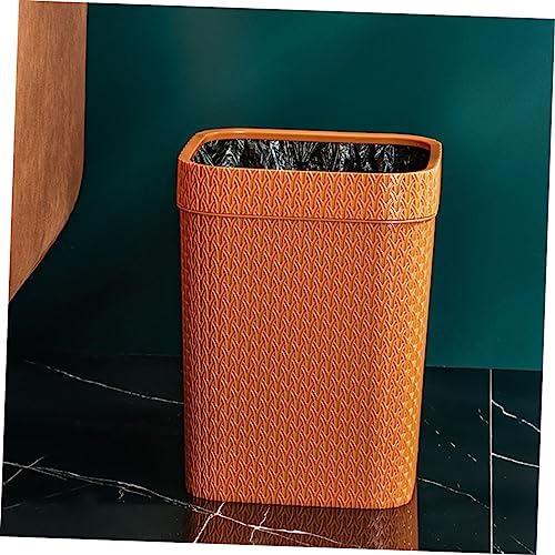 Ciieeo Mülleimer aus Rattan Kapazität Eleganter Abfalleimer für Badezimmer Büro und Schlafzimmer Platzsparend und Kreativ ohne Deckel Orangefarben für Papierkörbe – Bild 7