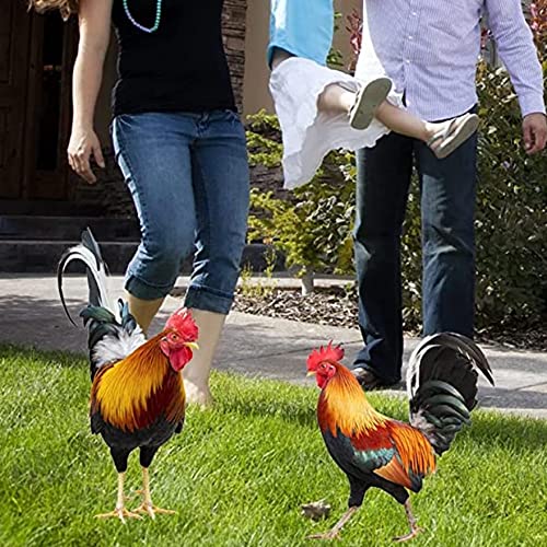 Rachlicy Huhn Deko Garten 2pcs Chicken Garden Stake Stake Händemaße Hühnergarten Acrylfiguren Dekoration Lustige Hühnerstatue Garten Stecker Zaun Dekoration für Balkon Terrasse