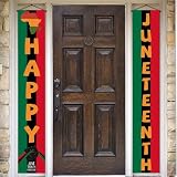 Happy Juneteenth Porch Banner African American Independence Day Front Door Sign Black History Wall H
