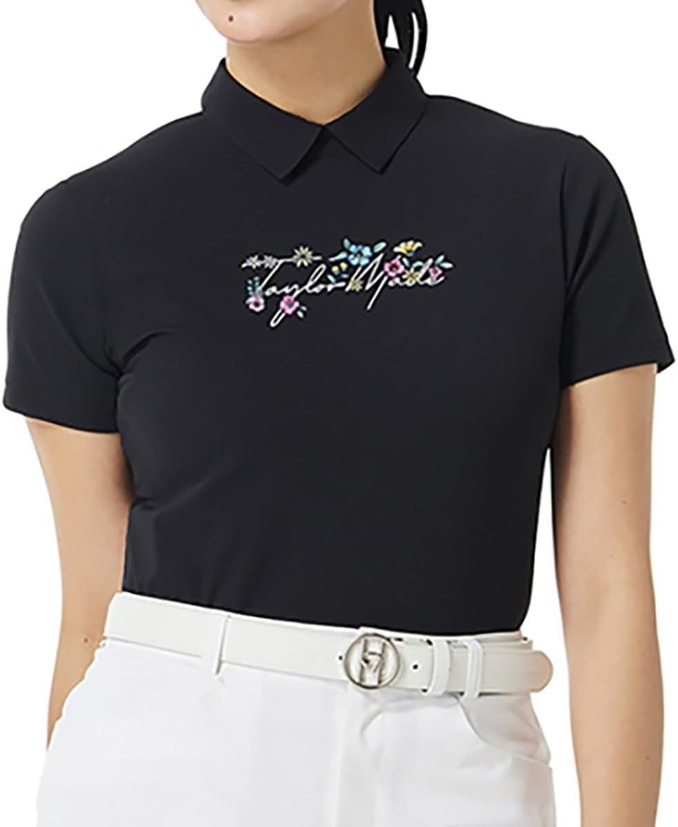 テーラーメイド(TAYLOR MADE) W フラワーロゴS/Sポロ ポロシャツ 黒