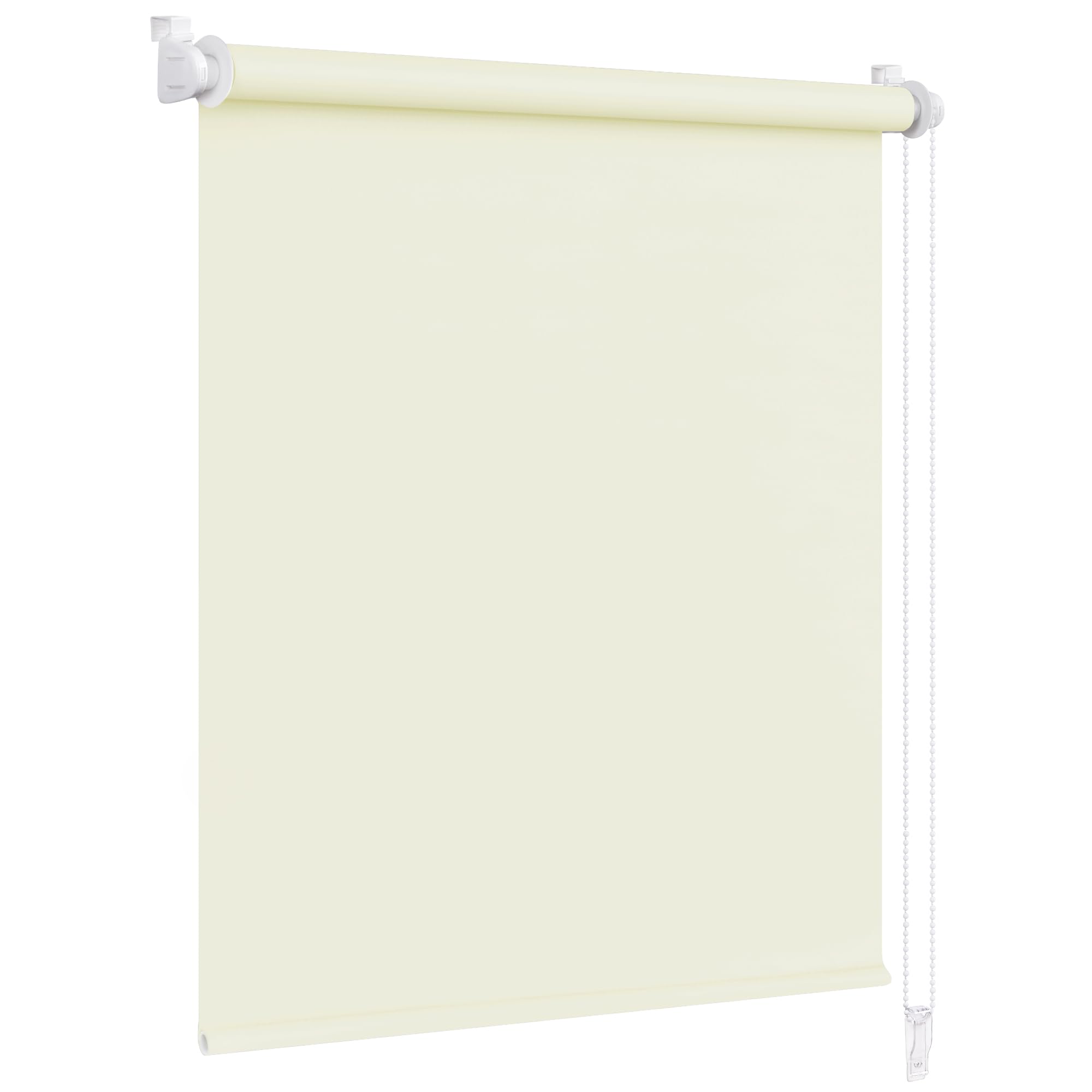 Victoria M. Klemmfix Verdunkelungsrollo ohne Bohren Rollo Seitenzugrollo Verdunkelung für Fenster und Türen, 95 x 150 cm, Creme