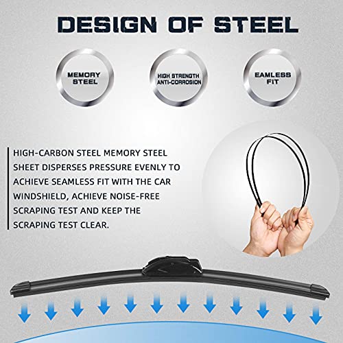 Autoboo 26"+ 17" Windshield Wiper Blades Premium All-Seasons Oem Quality Wipers With Durable Stable And Quiet, Pack Of 2 (Pair For Front Windshield) #TOP5