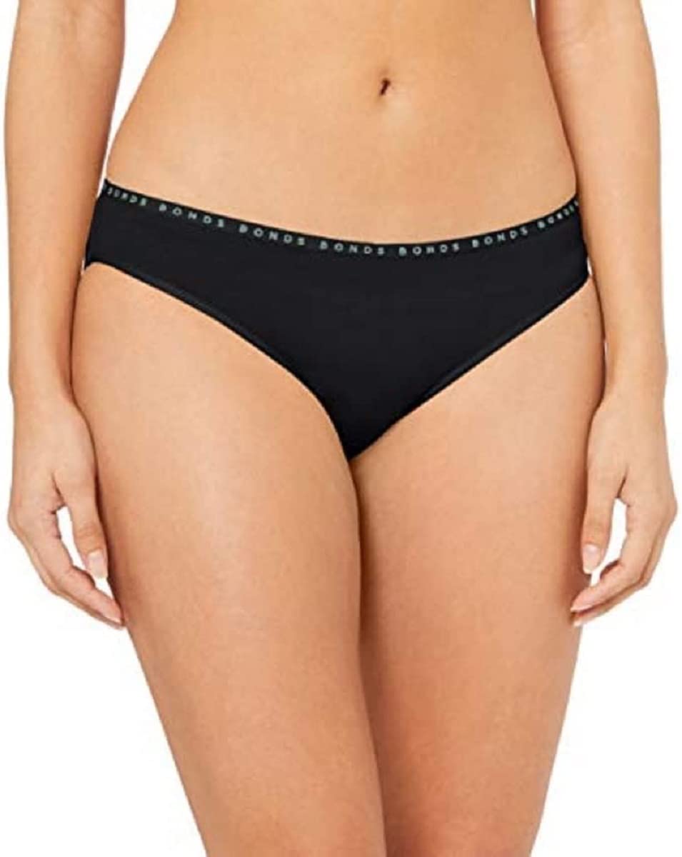 Bonds Women's Underwear Hipster Bikini Brief, New Black (3 Pack), 12