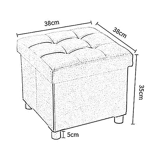 Pouf coffre gris 38x38x35 cm avec rangement et fonction table basse - 3