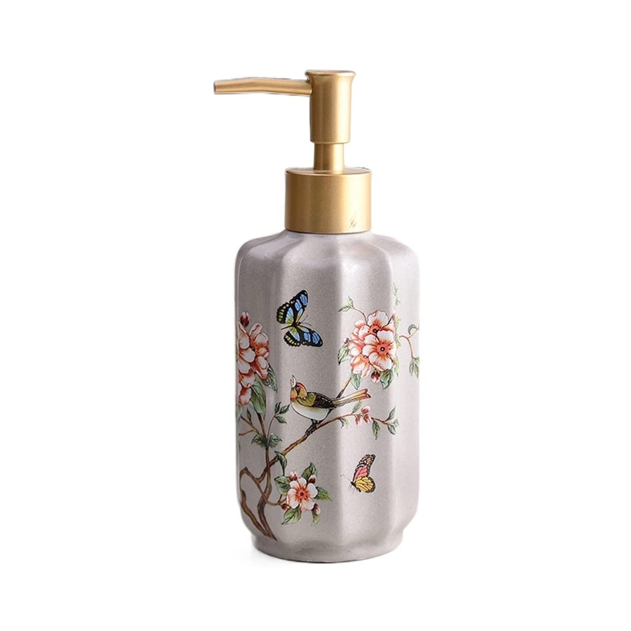 Kitchen Soap Dispenser Pastoral Style Bathroom Soap Dispenser Ceramic Shower Gel Dispenser Bottle Shampoo 350ml Lotion Bottle Household Sub-bottling Large Capacity Handsoaps Dispenser(C)