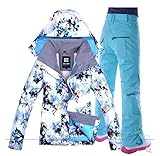 Gender:Women Traje de esquí JSGJHXFGsou Snow   Ski Suit Traje de Mujer al Aire Libre Impermeable Montañismo Coreano Doble Tabla Single Board Ropa de esquí Blanca Larga, Color1, XS