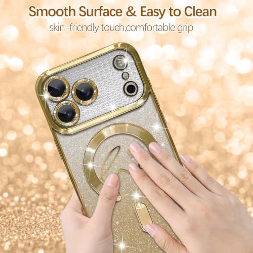 Image of ZIYE Magnetic Case Designed for iPhone 18 Pro Max Max Glitter Case -Gold