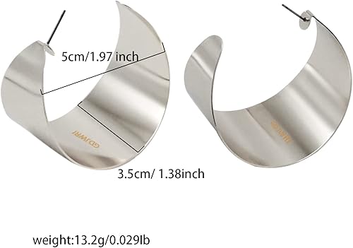 Miniatura 3 de Aretes de aro geométricos gruesos, grandes, vintage, hipoalergénicos, chapados en oro, aretes bohemios, joyería para mujer, regalos de boda