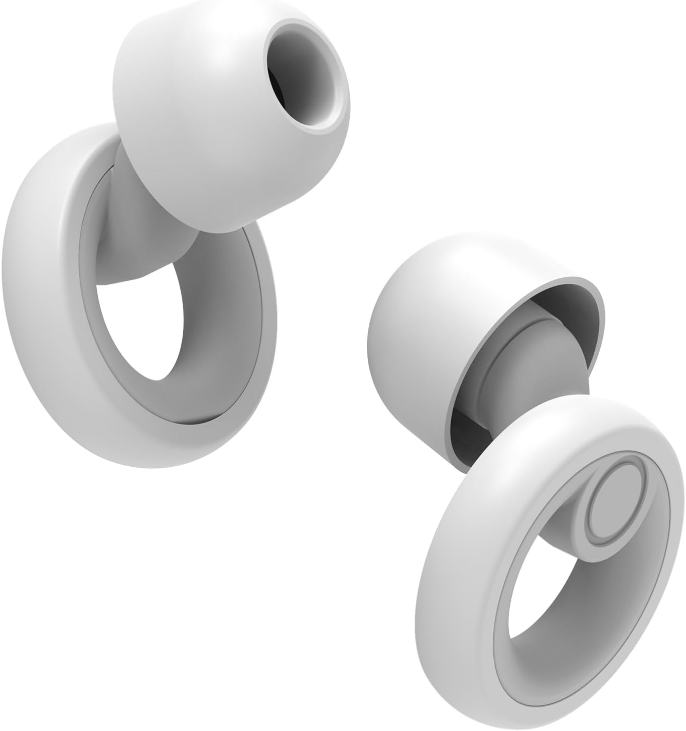 JAYINE Ear Plugs for Sleep, Reusable Soft Silicone Earplugs Hearing Protection, Ear Plugs Noise Cancelling 30dB for Sleeping, Work, Cafes and Travel – Ear Tips in XS/S/M/L – White