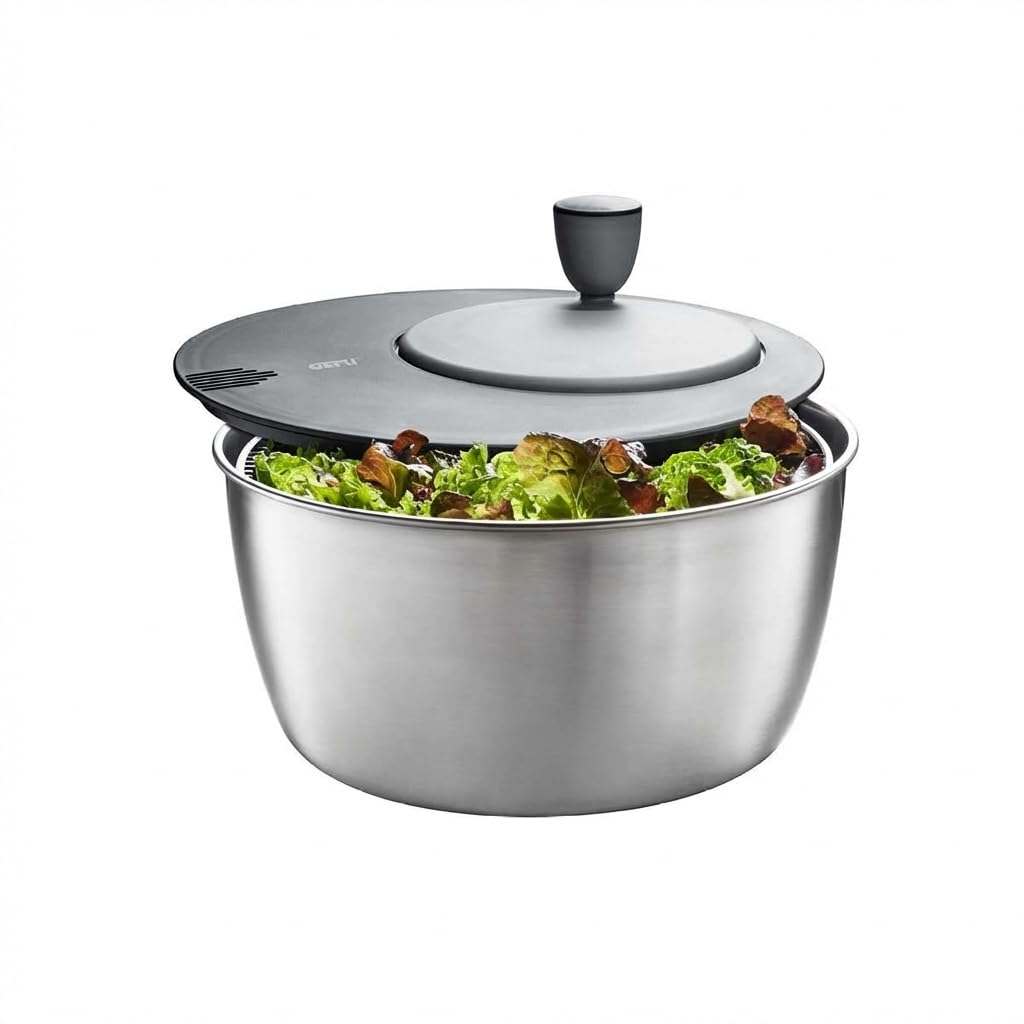 GEFU GF28180 Essoreuse à salade, Ø 25 cm - H 17,2 cm - 3 Liter, Argent