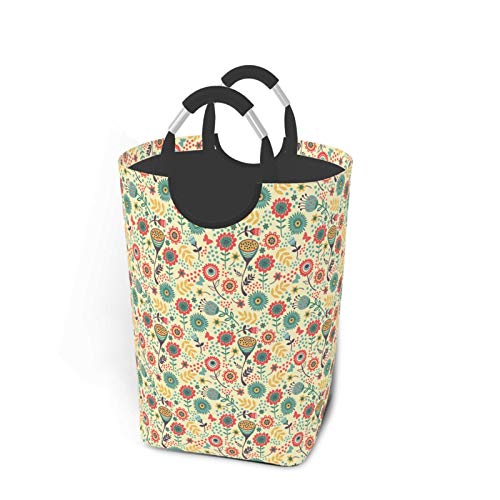 Wäschesack,Moderner Blumenstrauß-Botanik-Druck,Großer faltbarer Wäschekorb,zusammenklappbarer Wäschekorb,zusammenklappbarer