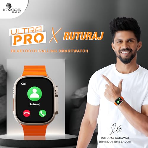 Image of Kratos SW18 Smart Watch with 2.01'' Large LCD Display, Wireless Charging, AI Voice Assistant, Smart Watch for Men with Metal Body, 50+ Sports Modes, 24 /7 Health Tracking, BT Calling, 200+ Watch Faces
