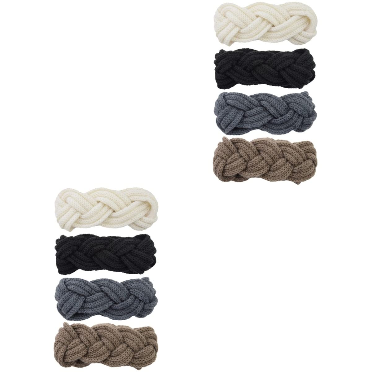 minkissy 8pièces Bandeaux Tricotés Pour Femmes Lot De Des Oreilles Avec Design Tressé Élastiques Et Doux Pour Activités Extérieures Ski Course