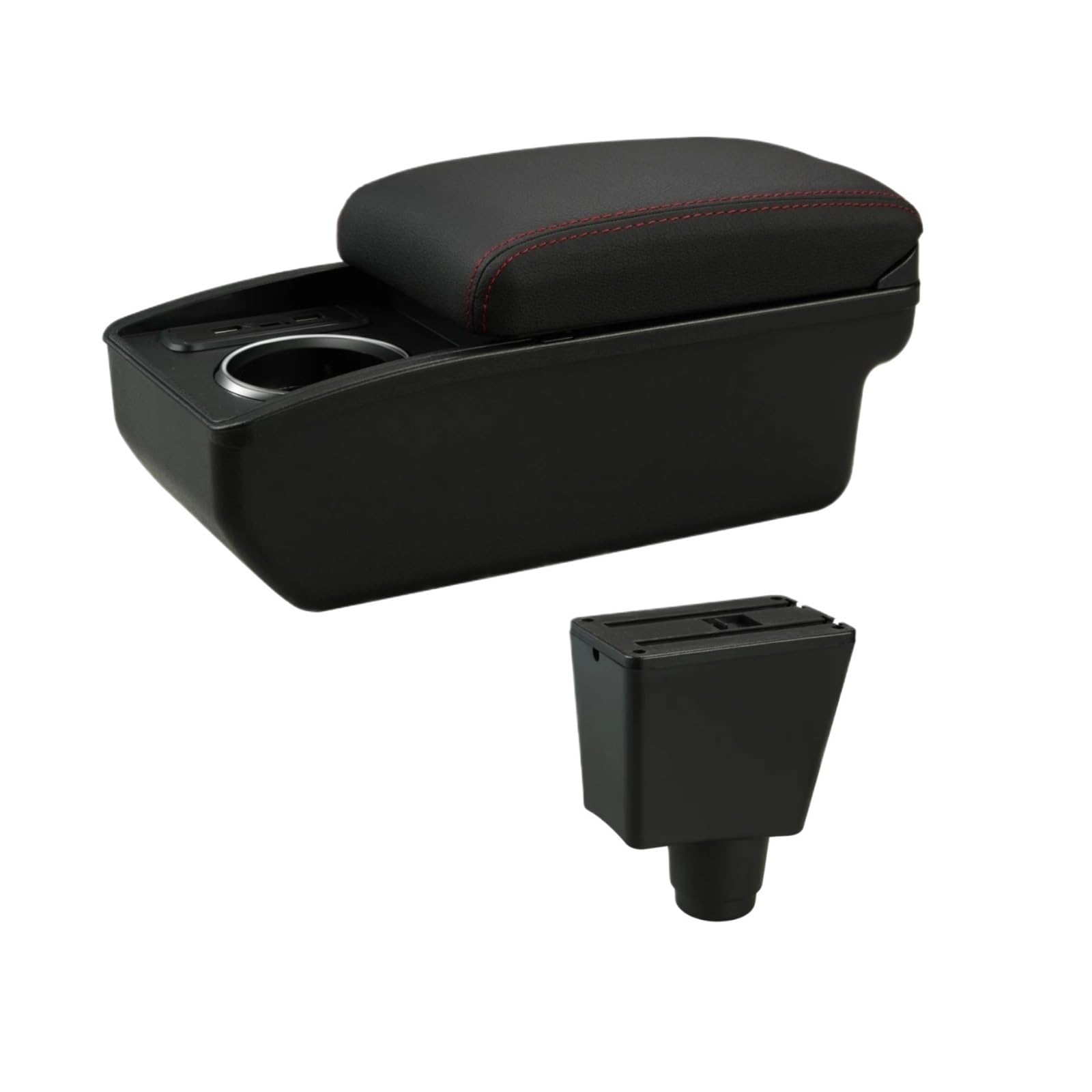 UMDJJU For Logan 2 For Sandero For Dacia Armrest Dokker Car Box Storage Interior Retrofit Accessories Car Centre Console Armrest Box(C1 Red Line 6USB)