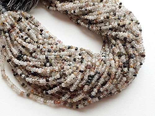 Quartz rutilé naturel perles rondelles facettées 3.5-4mm création