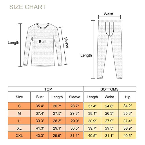 image for UNIQUEBELLA Men's Thermal Underwear Sets Top & Long Johns Fleece Sweat