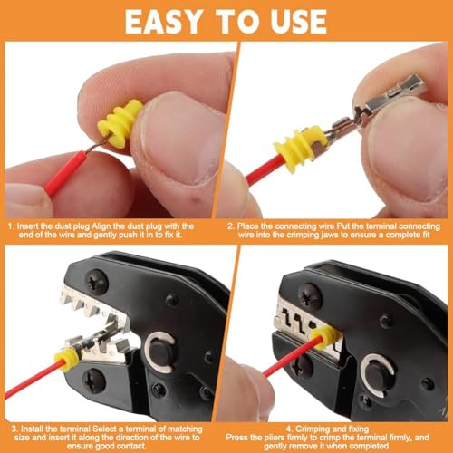 Kit de connecteurs électriques à broches 28 types crimp