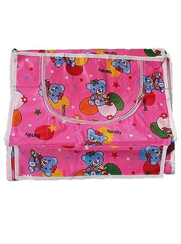 Image of 6 Shelve Baby Wardrobe /Almirah Cover /Toy Box Cover /Fabric /Storage (This is only cover or fabric of the Almirah (PINK)