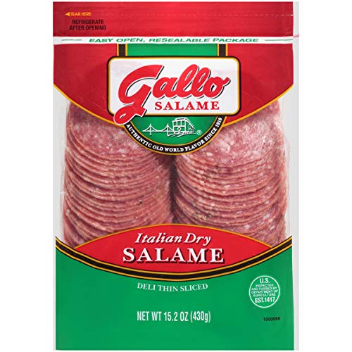 Gallo Salame Deli Thin Sliced Italian Dry Salame Lunch Meat, 15.2 oz