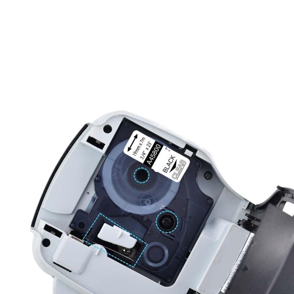 10 pezzi di nastro per etichette nero su trasparente standard da 19 mm per nastro D1 45800 compatibile con stampanti LabelManager 300 350D