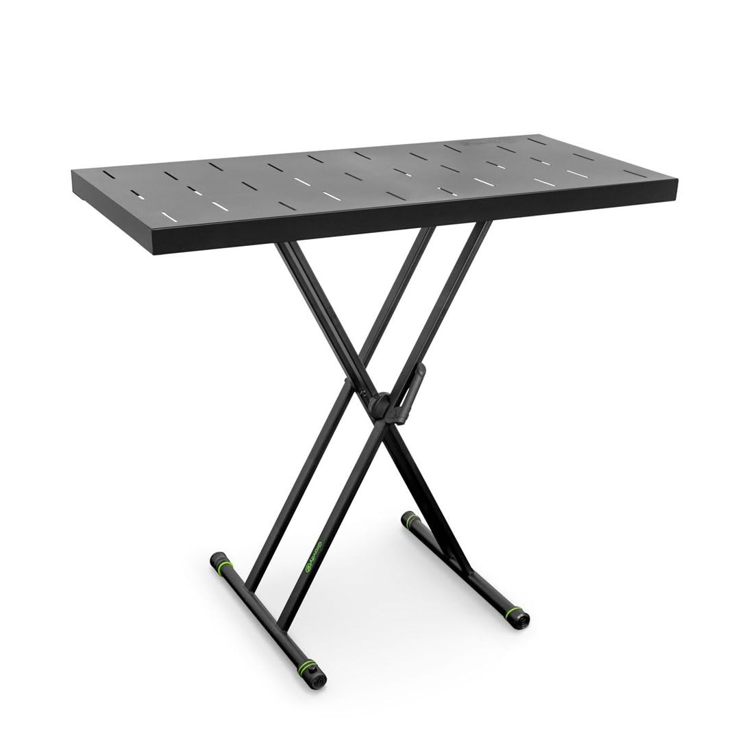 Gravity KSX 2 RD SET 2 - Soporte de teclado tipo tijera doble y mesa de apoyo Set 2, negro