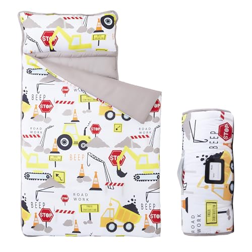 Image of MORAIS Toddler Nap Mat with Pillow and Blanket, 52 inch x 20 inch Lightweight and Soft Nap Mat for Preschool, Daycare, Travel Sleeping Bags