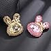 Rhinestones Rabbit Brooch Pins Fashionable Bunny Pin Graduation Easter Holiday Lovely Cute Animal Costume Jewelry Gifts (Pink)