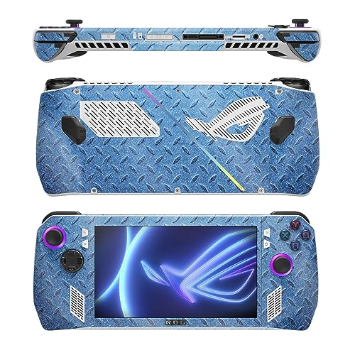 Image of MightySkins Glossy Glitter Skin Compatible with Asus ROG Ally - Blue Gridiron | Protective, Durable High-Gloss Glitter Finish | Easy to Apply