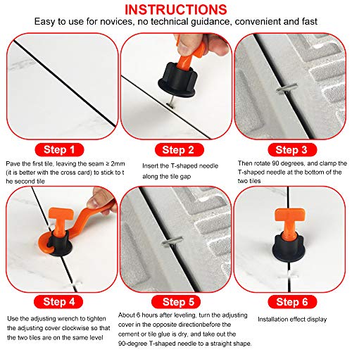 Tile Leveler Spacers Reusable,Tile Leveling System Kit With 2Mm Tile Spacers,Special Wrenches, And 1/16 Spare Steel Pin (100 Pcs) #TOP3