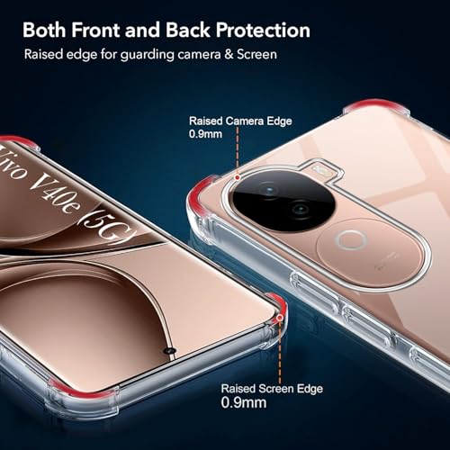 Image of Jkobi Shockproof Crystal-Clear Back Cover for Vivo V40e (Anti Yellow Case | Drop & Camera Protection | Hard Polycarbonate)