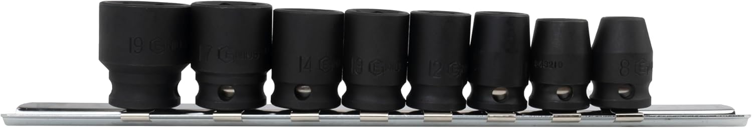 Genius Tools 8 Piece 3/8" Dr. Metric Impact Socket Set CM-308M