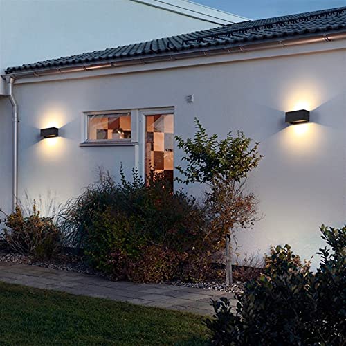 Applique murale extérieure imperméable lanterne murale LED noire étanche 3000K - 7