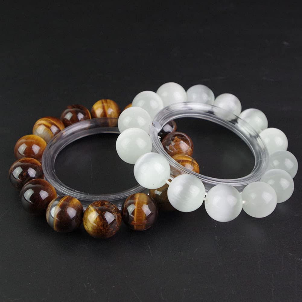luzen 8Pcs Acrylic Jewelry Bracelet Support Display Ring Loop Holder Round Bracelet Wrist Bead Chain Displaying Ring Circle Organizer, Clear