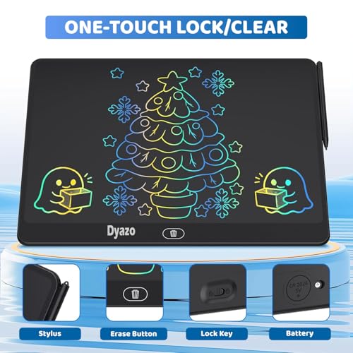Image of LCD Re-Writing Tablet with Stylus Pen | Digital Graphic Slate for Drawing, Handwriting & Notes | Eye Safe Screen with One Touch Erase | Portable Notepad for Kids, Students and Adults (Multicolor)
