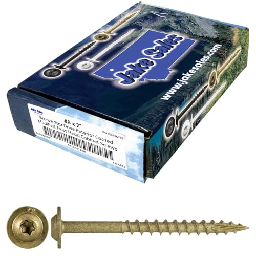 Vis à bois avec revêtement extérieur bronze #7 x 2" tête réduite pour meuble boîte 5 lbs
