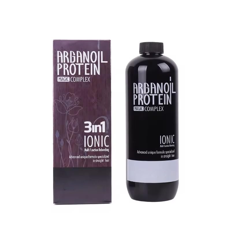 DELOFIL Professional Protein Hair Treatment 3 in 1 Straightens, Frizzy, Curly Hair, Long Lasting, Natural Ingredients Argan Oil, Ionic Rebonding Formula, Deep Nourishing Salon Quality Care 800ml