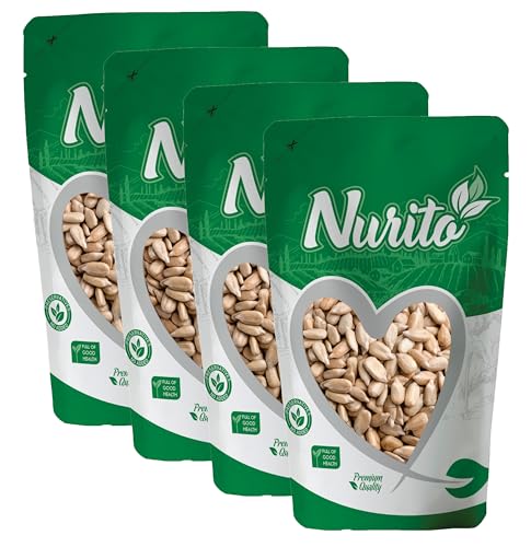 Image of Nurito Sunflower Seeds 800 Grams (200 Grams X 4) - Surajmukhi Beej | Healthy Crunchy Seeds Snack for Healthy Eating | Raw Sunflower Seeds Rich in Protein & Fiber |Whole Sunflower Dried Seeds for Improve Focus & Heart Health | Super Food for Learning Kids & Whole Households | Surajmukhi Beej Source of Iron