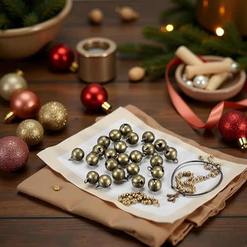 200 Stück Antikes Bronze-12mm Glöckchen Metallglocken zum Basteln mit Glöckchen für Weihnachten Festivals Dekoration Schmuck,Glöck chen Schellen Mit Öse,DIY Dekoration Für Schmuckherstellung