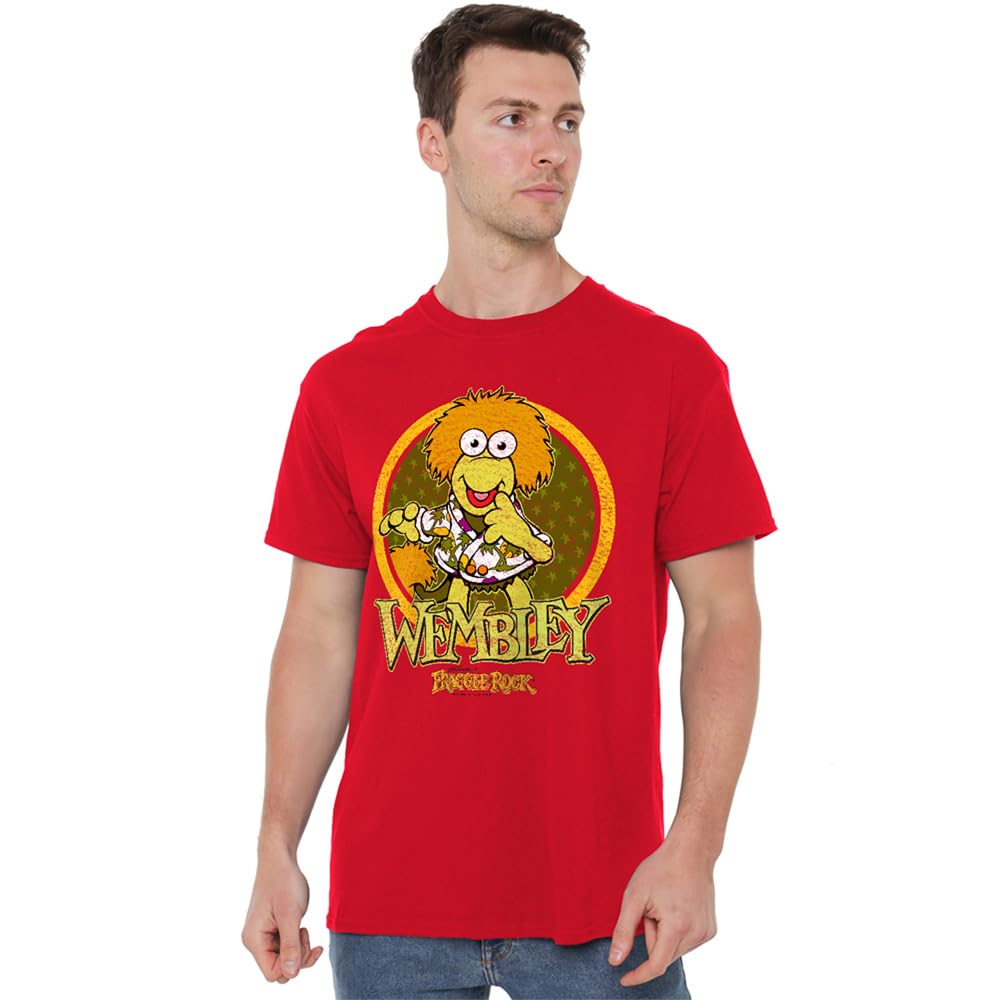 Fraggle Rock Wembley Circle Unisex T Shirt, Red, XXXX-Large