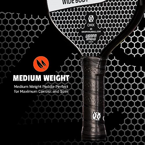 Image of Onix Graphite MOD Z5 Carbon Fiber Pickleball Paddle with Wide-Body Shape. Honeycomb Core, Graphite Face & Cushion Comfort Pickleball Paddle Grip