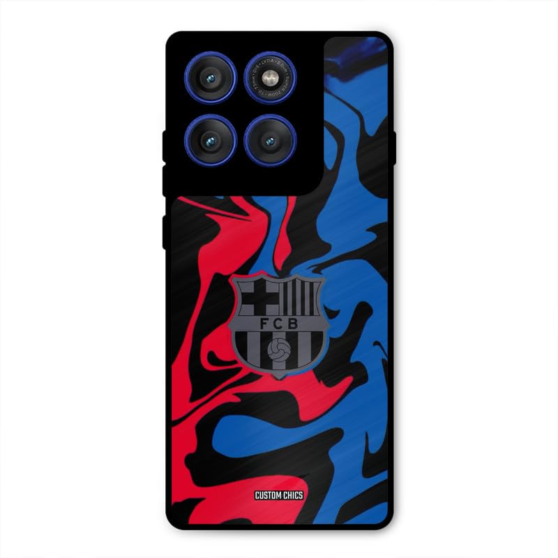 Image of PrintShield FC Barcelona Comic Back Cover for Motorola Edge 60 Pro, Shockproof Printed Phone Case with Soft TPU Sides & Anti-Slip Grip