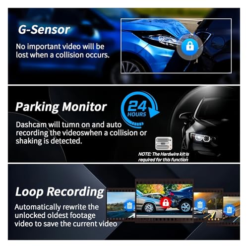 Caméra voiture 3 objectifs anti collision avec surveillance parking nocturne - 7