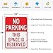 Faittoo No Parking This Space Is Reserved Sign, 2-Pack 14 x 10 Inch Reflective Aluminum Sign, UV Protected and Weatherproof, Durable Ink, Easy to Install and Read, Indoor/Outdoors Use